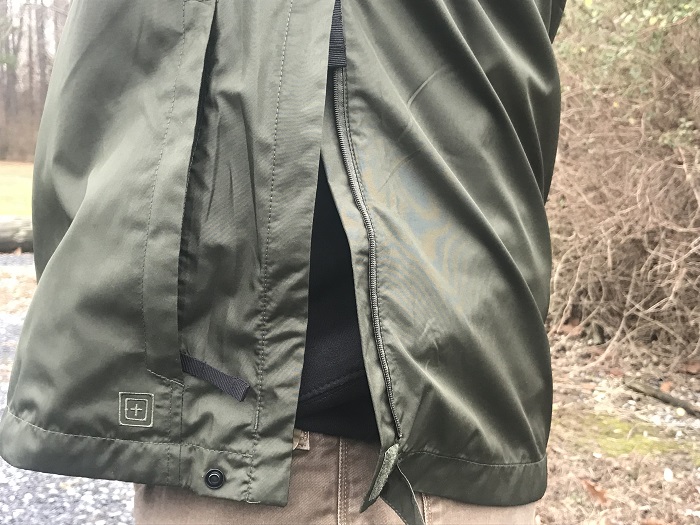 close up of side zipper